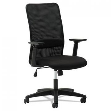 OIF Mesh High-Back Chair, 225 lbs., Black Seat/Black Back, Black Base