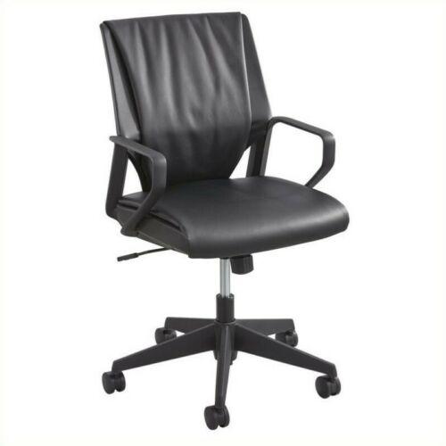 Safco 5076BL Priya Leather Mid Back Chair