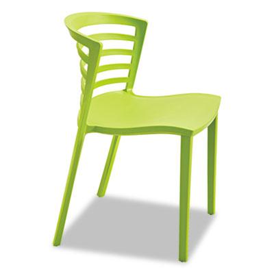 Safco Entourage Stack Chairs, Grass Seat/Grass Back, Grass Base, 4/Carton