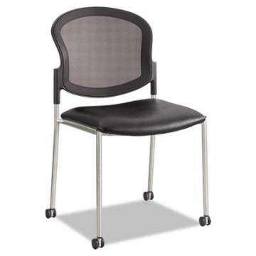 Safco Diaz Guest Chair, 19.5" x 18.5" x 33.5", Black Seat/Black Back, Silver Base