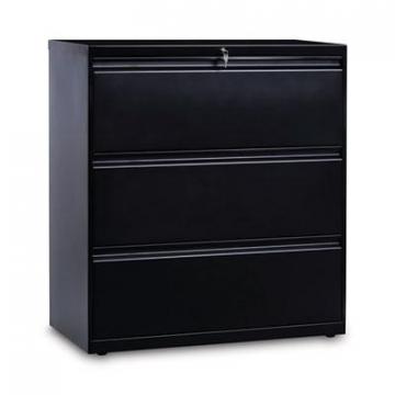 Alera Three-Drawer Lateral File Cabinet, 36w x 18d x 39.5h, Black