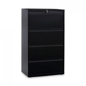 Alera Four-Drawer Lateral File Cabinet, 30w x 18d x 52.5h, Black