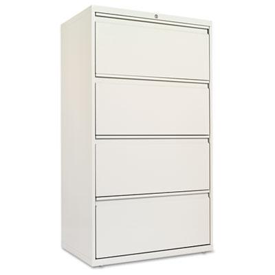 Alera Four-Drawer Lateral File Cabinet, 30w x 18d x 52.5h, Light Gray