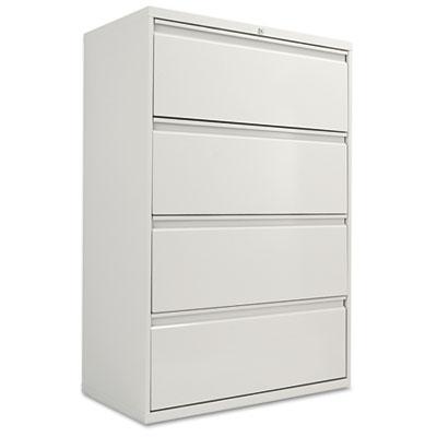 Alera Four-Drawer Lateral File Cabinet, 36w x 18d x 52.5h, Light Gray