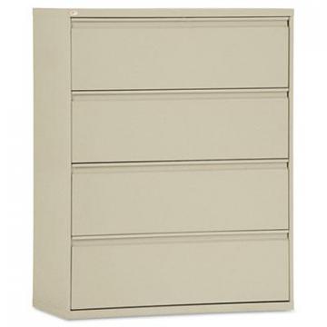 Alera Four-Drawer Lateral File Cabinet, 42w x 18d x 52.5h, Putty