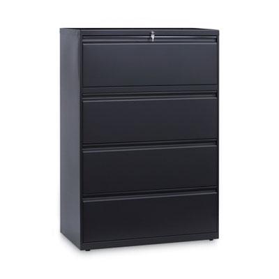 Alera Four-Drawer Lateral File Cabinet, 30w x 18d x 52.5h, Charcoal