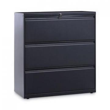 Alera Three-Drawer Lateral File Cabinet, 36w x 18d x 39.5h, Charcoal