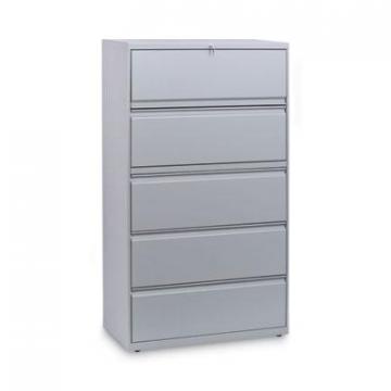 Alera Five-Drawer Lateral File Cabinet, 36w x 18d x 64.25h, Light Gray