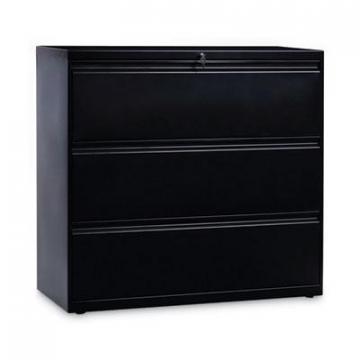 Alera Three-Drawer Lateral File Cabinet, 42w x 18d x 39.5h, Black