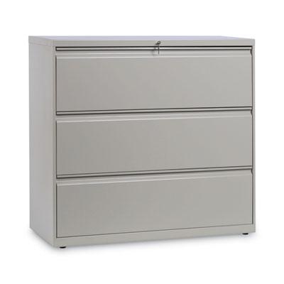 Alera Three-Drawer Lateral File Cabinet, 42w x 18d x 39.5h, Putty
