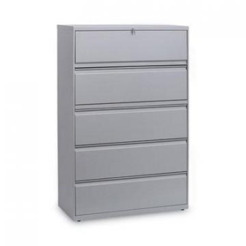 Alera Five-Drawer Lateral File Cabinet, 42w x 18d x 64.25h, Light Gray