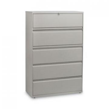 Alera Five-Drawer Lateral File Cabinet, 42w x 18d x 64.25h, Putty