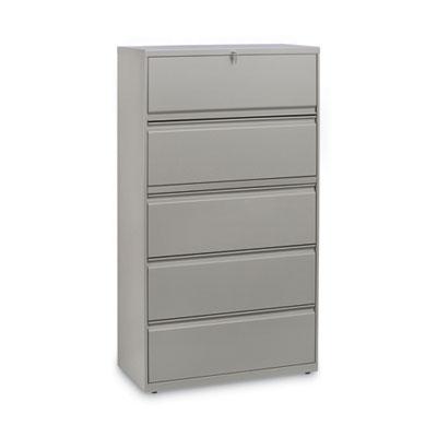 Alera Five-Drawer Lateral File Cabinet, 36w x 18d x 64.25h, Putty