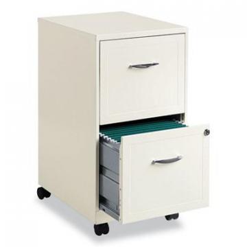 Hirsh Industries Vertical Mobile File Cabinet, 2 File Drawers, Pearl White, 14.25" x 18" x 26.5"