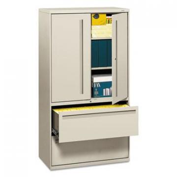 HON 700 Series Lateral File with Storage Cabinet, 36w x 19.25d x 67h, Light Gray