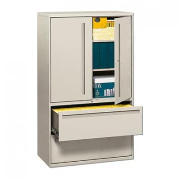 HON 700 Series Lateral File with Storage Cabinet, 42w x 19.25d x 67h, Light Gray
