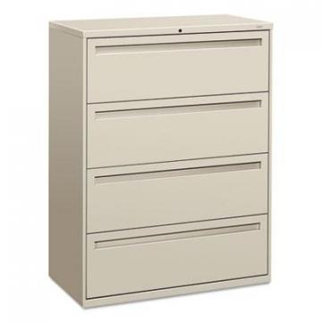 HON 700 Series Four-Drawer Lateral File, 42w x 19.25d x 53.25h, Light Gray