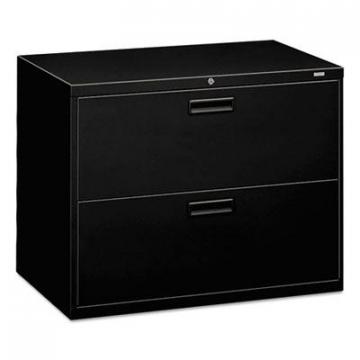 HON 500 Series Two-Drawer Lateral File, 36w x 19.25d x 28.38h, Black