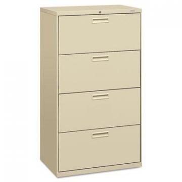 HON 500 Series Four-Drawer Lateral File, 30w x 19.25d x 53.25h, Putty