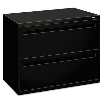 HON 700 Series Two-Drawer Lateral File, 36w x 19.25d x 28.38h, Black