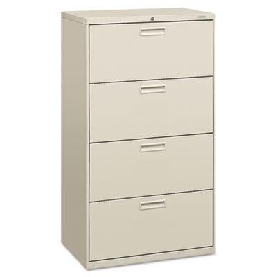 HON 500 Series Four-Drawer Lateral File, 30w x 18d x 52.5h, Light Gray