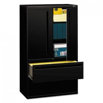 HON 700 Series Lateral File with Storage Cabinet, 42w x 18d x 64.25h, Black