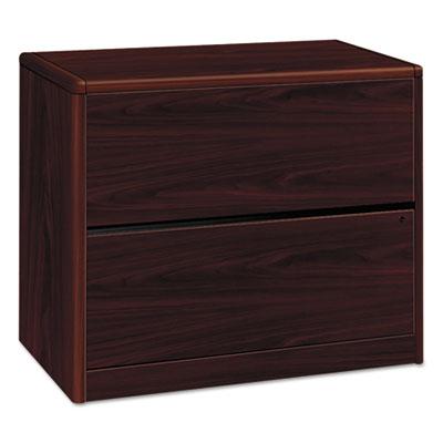 HON 10700 Series Two Drawer Lateral File, 36w x 20d x 29.5h, Mahogany