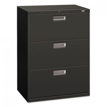 HON 600 Series Three-Drawer Lateral File, 30w x 18d x 39.13h, Charcoal