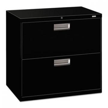 HON 600 Series Two-Drawer Lateral File, 30w x 19.25d x 28.38h, Black