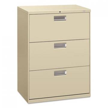 HON 600 Series Three-Drawer Lateral File, 30w x 19.25d x 40.88h, Putty