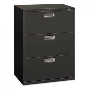 HON 600 Series Three-Drawer Lateral File, 30w x 19.25d x 40.88h, Charcoal