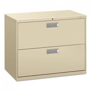 HON 600 Series Two-Drawer Lateral File, 36w x 19.25d x 28.38h, Putty