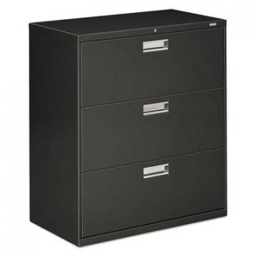 HON 600 Series Three-Drawer Lateral File, 36w x 19.25d x 40.88h, Charcoal