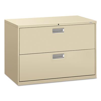 HON 600 Series Two-Drawer Lateral File, 42w x 19.25d x 28.38h, Putty