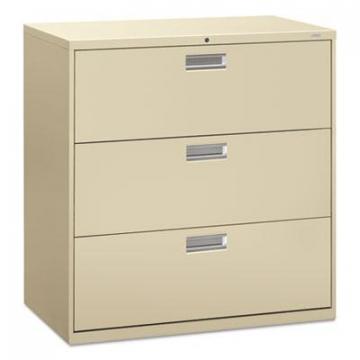 HON 600 Series Three-Drawer Lateral File, 42w x 19.25d x 40.88h, Putty