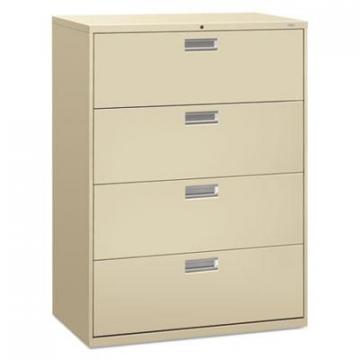 HON 600 Series Four-Drawer Lateral File, 42w x 19.25d x 53.25h, Putty