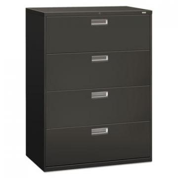 HON 600 Series Four-Drawer Lateral File, 42w x 19.25d x 53.25h, Charcoal