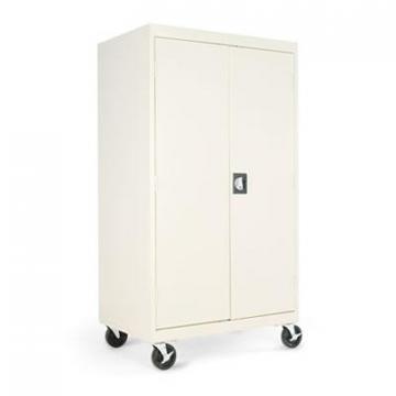 Alera Assembled Mobile Storage Cabinet, w/Adjustable Shelves 36w x 24d x 66h, Putty