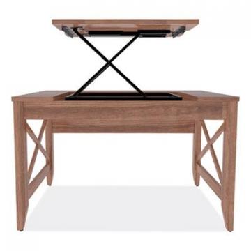 Alera Sit-to-Stand Table Desk, 47.25w x 23.63d x 29.5 to 43.75h, Modern Walnut