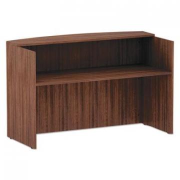 Alera Valencia Series Reception Desk with Counter, 71w x 35.5d x 42.5h, Modern Walnut