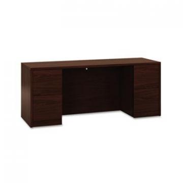 HON 10500 Series Kneespace Credenza With Full-Height Pedestals, 72w x 24d, Mahogany