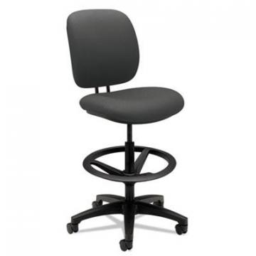 HON ComforTask Task Stool with Adjustable Footring, 32" Seat Height, 300 lbs, Iron Ore Seat/Back