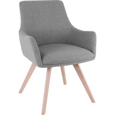 Lorell Gray Flannel Guest Chair with Wood Legs