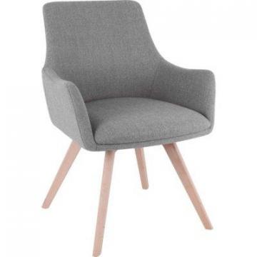 Lorell Gray Flannel Guest Chair with Wood Legs