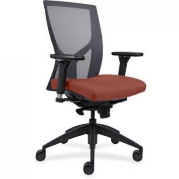 Lorell High-Back Mesh Chairs with Fabric Seat