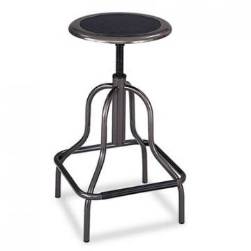 Safco Diesel Industrial Stool, 27" Seat Height, 250 lbs., Pewter Seat/Pewter Back, Pewter Base