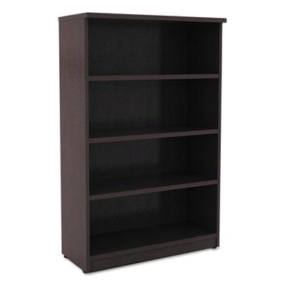 Alera Valencia Series Bookcase, Four-Shelf, 31 3/4w x 14d x 54 7/8h, Espresso