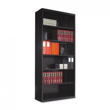 Tennsco Metal Bookcase, Six-Shelf, 34-1/2w x 13-1/2d x 78h, Black