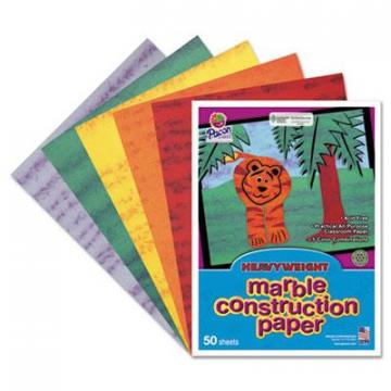 Chenille Kraft Marble Construction Paper, 76 lb, 9 x 12, Assorted Colors, 50/Pack