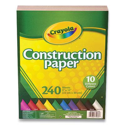 Crayola Construction Paper, 9 x 12, Assorted Colors, 240 Sheets/Pack, 2 Packs/Box